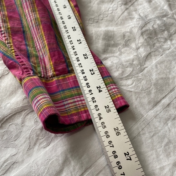 Lands' End Men's Pink Plaid Long‎ Sleeve Button-Up Shirt Large Western Preppy - Picture 10 of 12